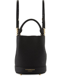 Burberry Prorsum Small Leather Bucket Backpack Bag Black