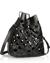 3.1 Phillip Lim Quill Cutout Leather Bucket Bag