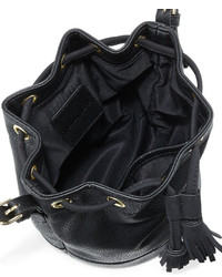 Neiman Marcus Side Tassel Small Bucket Bag Black