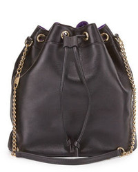 Sarah Jessica Parker Sjp By Madison Leather Bucket Bag Black