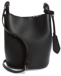 Burberry Small Lorne Leather Bucket Bag Black
