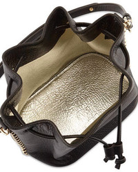 Rebecca Minkoff Stud Trim Leather Bucket Bag Blacklight Gold