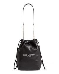 Saint Laurent Teddy Leather Bucket Bag