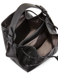 Times Arrow Lida Leather Bucket Bag Black