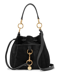 See by Chloe Tony Suede And Textured Leather Bucket Bag