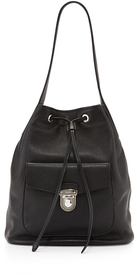 prada vitello daino bucket bag