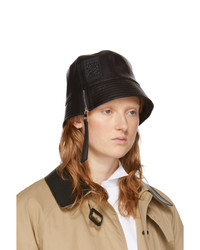 Loewe Black Leather Bucket Hat
