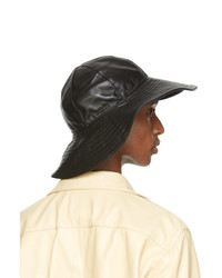 Marni Black Leather Bucket Hat