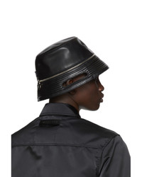 Kara Black Leather Bucket Hat Tote