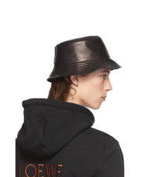 Loewe Black Leather Fisherman Bucket Hat