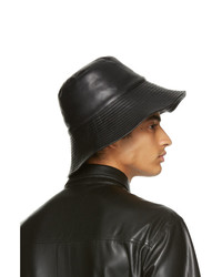 Nanushka Black Regenerated Leather Serge Hat