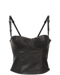 Black Leather Bustier Top