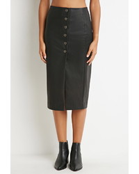 Forever 21 Buttoned Faux Leather Skirt