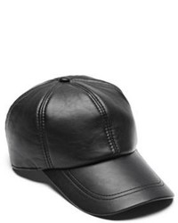 GUESS Faux Leather Baseball Cap