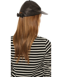 Kate Spade New York Leather Baseball Cap With Bow Detail