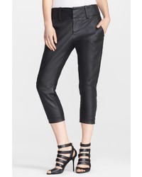 Alice + Olivia Anders Leather Front Crop Pant