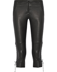 Isabel Marant Cleavon Lace Up Stretch Leather Skinny Pants