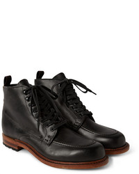 Black Leather Casual Boots