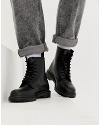 Dr. Martens 1460 Mono 8 Eye Boots In Black