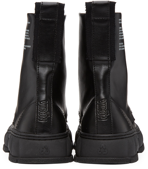 Viron Black Apple Leather 1992 Boots, $213 | SSENSE | Lookastic