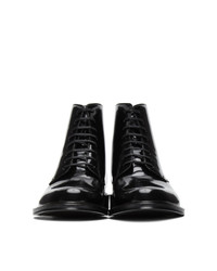 Saint Laurent Black Army Lace Up Boots