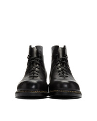 Feit Black Braided Lace Up Boots