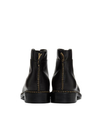 Feit Black Braided Lace Up Boots