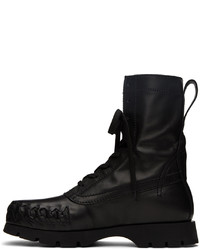 Jil Sander Black Braided Lace Up Boots