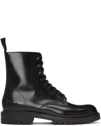 Common Projects Black Combat Lace Up Boots