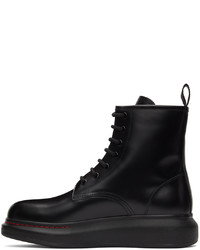 Alexander McQueen Black Contrast Sole Hybrid Combat Boots