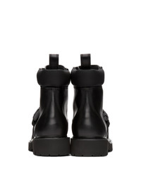 Valentino Black Garavani Leather Vltn Combat Boots
