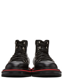 Isaia Black Hiker Lace Up Boots