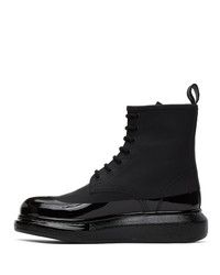 Alexander McQueen Black Hybrid Lace Up Boots