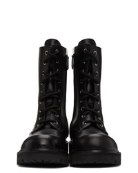 Moschino Black Lace Up Ankle Boots