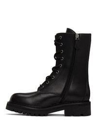 Moschino Black Lace Up Ankle Boots