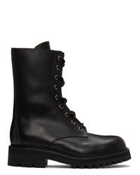 Moschino Black Lace Up Ankle Boots