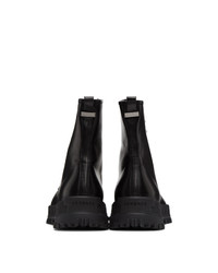 Versace Black Lace Up Combat Boots