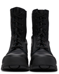 Jil Sander Black Lace Up Elba Boots