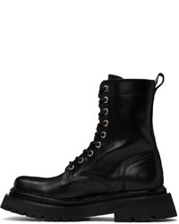AMI Alexandre Mattiussi Black Leather Boots