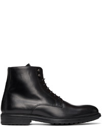 Officine Generale Black Leather Dimitri Lace Up Boots