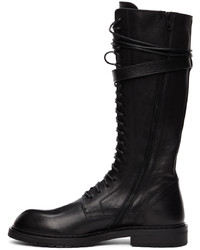 Ann Demeulemeester Black Leather Knee High Boots