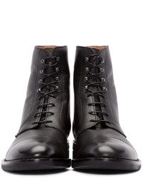 Maison Margiela Black Leather Lace Up Boots