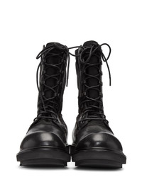 Isabel Benenato Black Leather Lace Up Boots