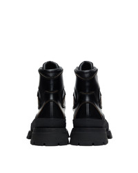 Jil Sander Black Leather Lace Up Boots