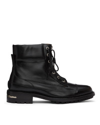 Toga Virilis Black Leather Lace Up Boots