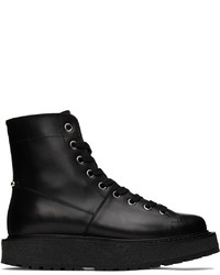 Neil Barrett Black Leather Pierced Boots