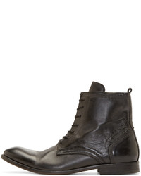 H By Hudson Black Leather Swathmore Boots