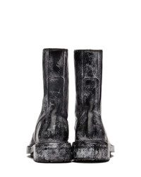 Dolce and Gabbana Black Leather Vintage Look Boots