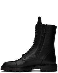 Manolo Blahnik Black Lugato Combat Boots