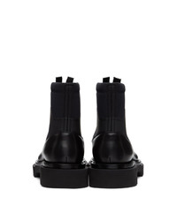 Givenchy Black Neoprene Combat Boots